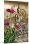 Lotus Flowers, Golden Buddha Statue, Phra Mongkonbophit, Ayutthaya, Thailand-Cindy Miller Hopkins-Mounted Photographic Print