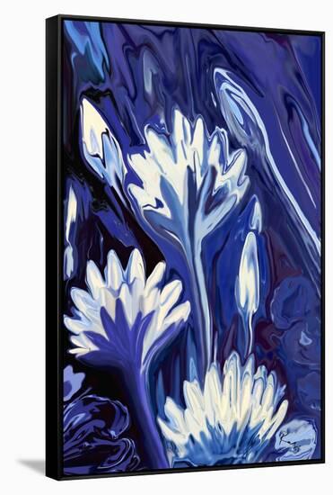 Lotus in Blue-Rabi Khan-Framed Stretched Canvas