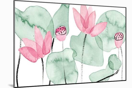 Lotus in Nature I-Melissa Wang-Mounted Premium Giclee Print