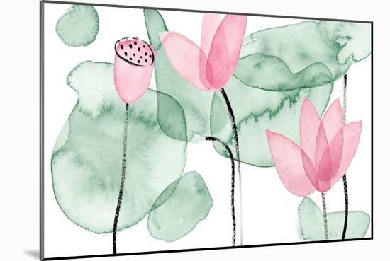Lotus in Nature III-Melissa Wang-Mounted Premium Giclee Print