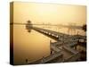Lotus Lake, Nine Cornered Bridge and Wuli Pagoda, Dawn, Sunrise, Kaohsiung, Taiwan-Steve Vidler-Stretched Canvas