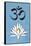 Lotus Meditation AUM Blue Plastic Sign-null-Framed Stretched Canvas