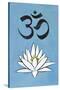 Lotus Meditation AUM Blue Plastic Sign-null-Stretched Canvas