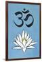 Lotus Meditation AUM Blue Plastic Sign-null-Framed Art Print