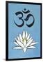 Lotus Meditation AUM Blue Plastic Sign-null-Framed Art Print