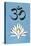 Lotus Meditation AUM Blue Plastic Sign-null-Stretched Canvas