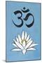 Lotus Meditation AUM Blue Plastic Sign-null-Mounted Art Print