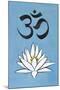 Lotus Meditation AUM Blue Plastic Sign-null-Mounted Art Print