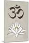 Lotus Meditation AUM Blue White Plastic Sign-null-Mounted Art Print