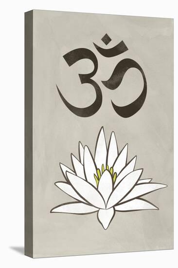 Lotus Meditation AUM Blue White Plastic Sign-null-Stretched Canvas