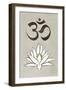 Lotus Meditation AUM Blue White Plastic Sign-null-Framed Art Print