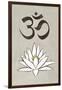 Lotus Meditation AUM Blue White Plastic Sign-null-Framed Art Print