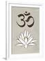 Lotus Meditation AUM Blue White Plastic Sign-null-Framed Art Print