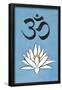 Lotus Meditation AUM Blue-null-Framed Poster