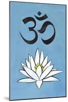 Lotus Meditation AUM Blue-null-Mounted Poster