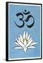 Lotus Meditation AUM Blue-null-Framed Poster