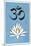 Lotus Meditation AUM Blue-null-Mounted Poster