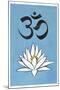 Lotus Meditation AUM Blue-null-Mounted Poster