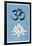 Lotus Meditation AUM Blue-null-Framed Poster