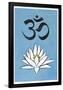 Lotus Meditation AUM Blue-null-Framed Poster