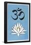 Lotus Meditation AUM Blue-null-Framed Poster