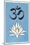 Lotus Meditation AUM Blue-null-Mounted Poster