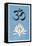 Lotus Meditation AUM Blue-null-Framed Stretched Canvas