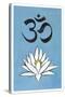 Lotus Meditation AUM Blue-null-Stretched Canvas