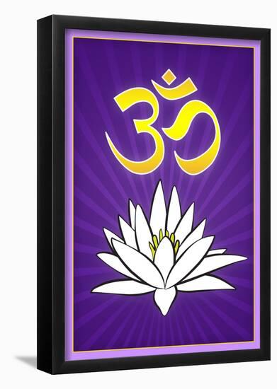 Lotus Meditation AUM-null-Framed Poster