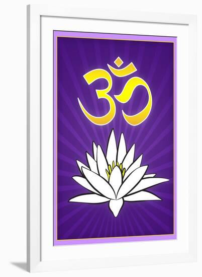 Lotus Meditation AUM-null-Framed Art Print