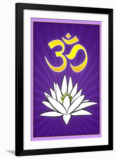 Lotus Meditation AUM-null-Framed Art Print