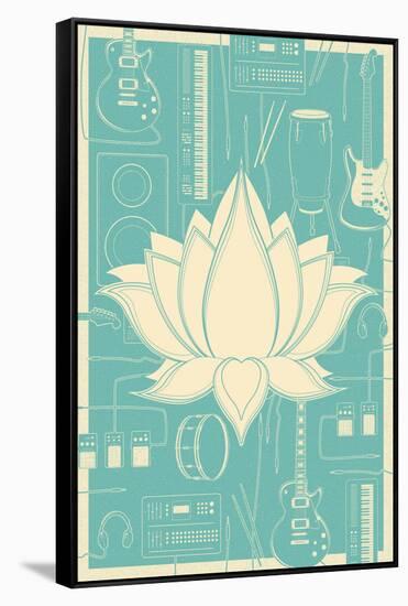 Lotus Music-null-Framed Stretched Canvas