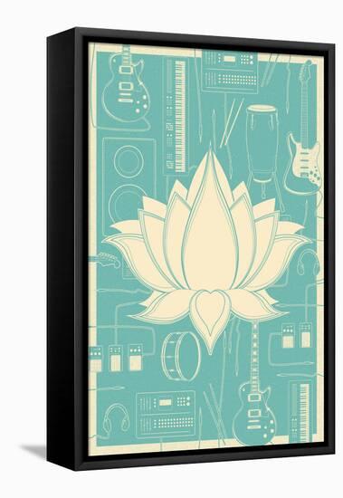 Lotus Music-null-Framed Stretched Canvas