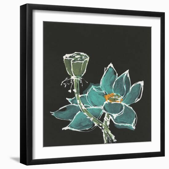 Lotus on Black I-Chris Paschke-Framed Art Print