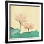 Lotus On The Old Grunge Paper Background-kenny001-Framed Premium Giclee Print