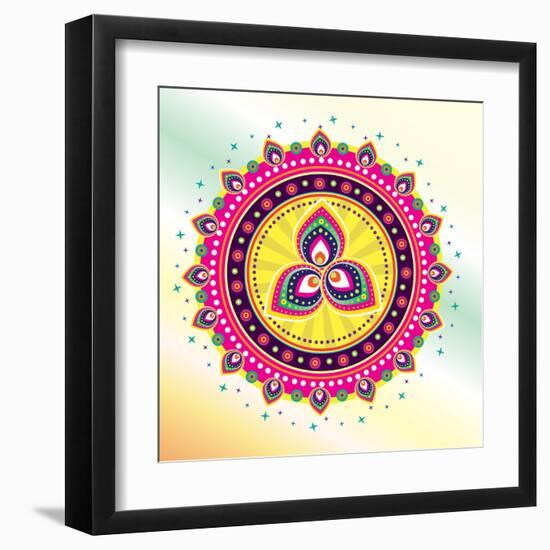 Lotus Pattern-ssalkk-Framed Art Print