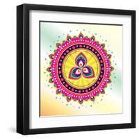 Lotus Pattern-ssalkk-Framed Art Print