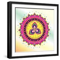 Lotus Pattern-ssalkk-Framed Art Print