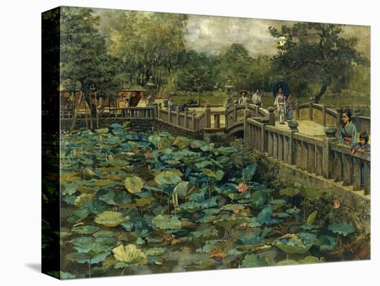 Lotus Pond, Shiba, Tokyo, 1886-Theodore Wores-Stretched Canvas