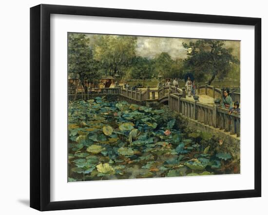 Lotus Pond, Shiba, Tokyo, 1886-Theodore Wores-Framed Giclee Print