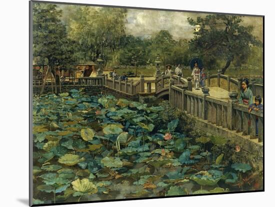 Lotus Pond, Shiba, Tokyo, 1886-Theodore Wores-Mounted Giclee Print