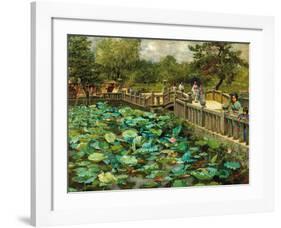 Lotus Pond, Shiba, Tokyo, c.1886-Theodore Wores-Framed Premium Giclee Print