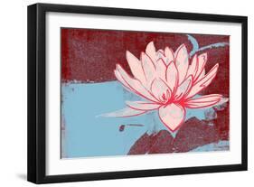 Lotus Pop (Blue)-null-Framed Art Print