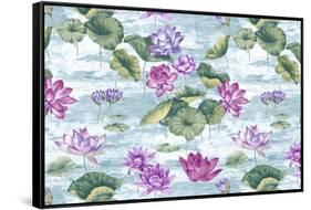 Lotus Stream Opal-Bill Jackson-Framed Stretched Canvas