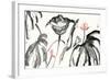 Lotus Study with Coral I-Nan Rae-Framed Art Print