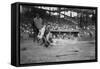 Lou Gehrig Sliding into Home Plate Baseball Photograph - New York, NY-Lantern Press-Framed Stretched Canvas
