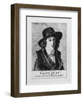 Louis Antoine Leon De Saint-Just, Engraved by Frederic Desire Hillemacher (1811-86) 1869-Jacques-Louis David-Framed Giclee Print