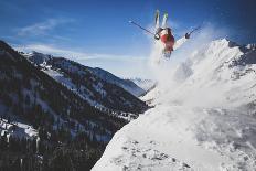 A Man Boots His Way Up West Hourglass Couloir on Nez Perce, Grand Teton, Wyoming-Louis Arevalo-Photographic Print