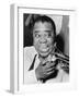 Louis Armstrong, African American Jazz Musician, with His Trademark Smile and Trumpet, 1953-null-Framed Photo