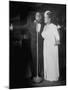 Louis Armstrong and Vocalist Performing in Floor Show at Cafe Zanzibar-Alfred Eisenstaedt-Mounted Premium Photographic Print